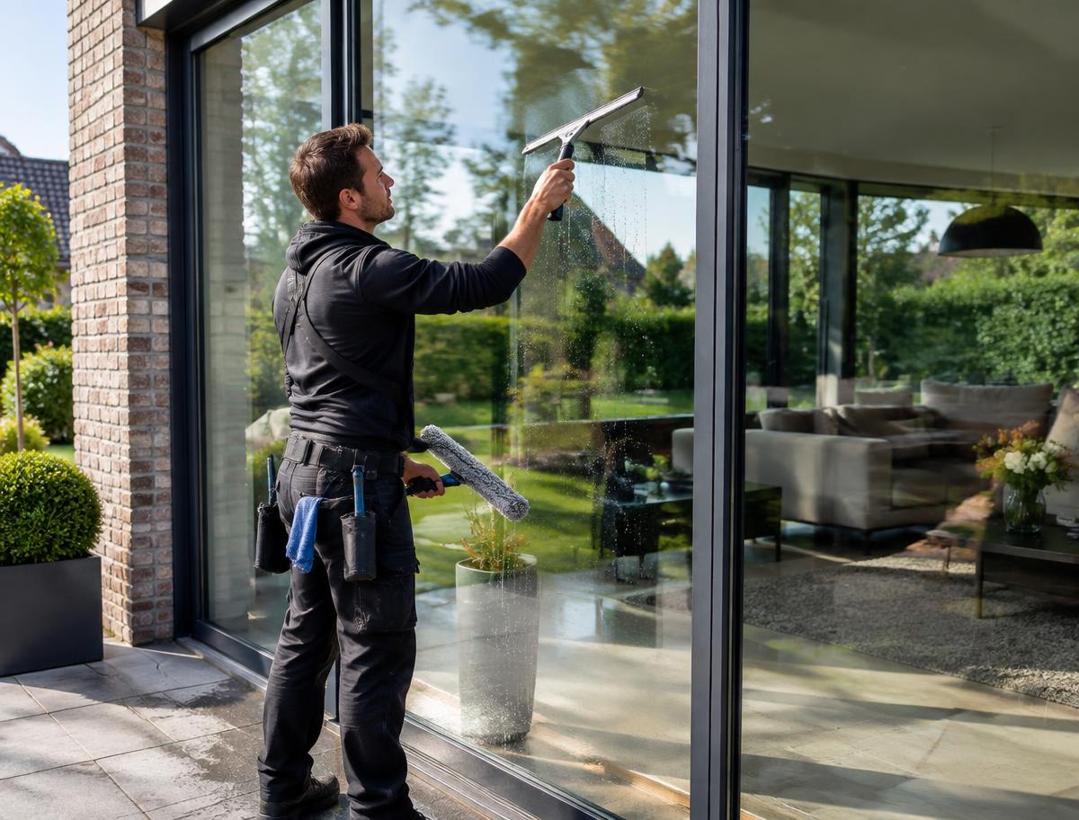 Veranda met grote glaspartijen